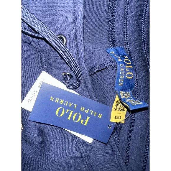 NWT POLO Ralph Lauren Navy Logo Double-Knit 12" Inseam Shorts Multi PonyXXL T - Picture 13 of 13